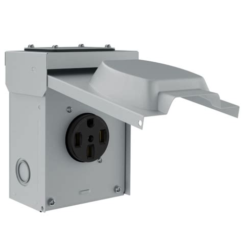 plastic or metal outlet box 50 amp outlet|50 amp outdoor receptacle box.